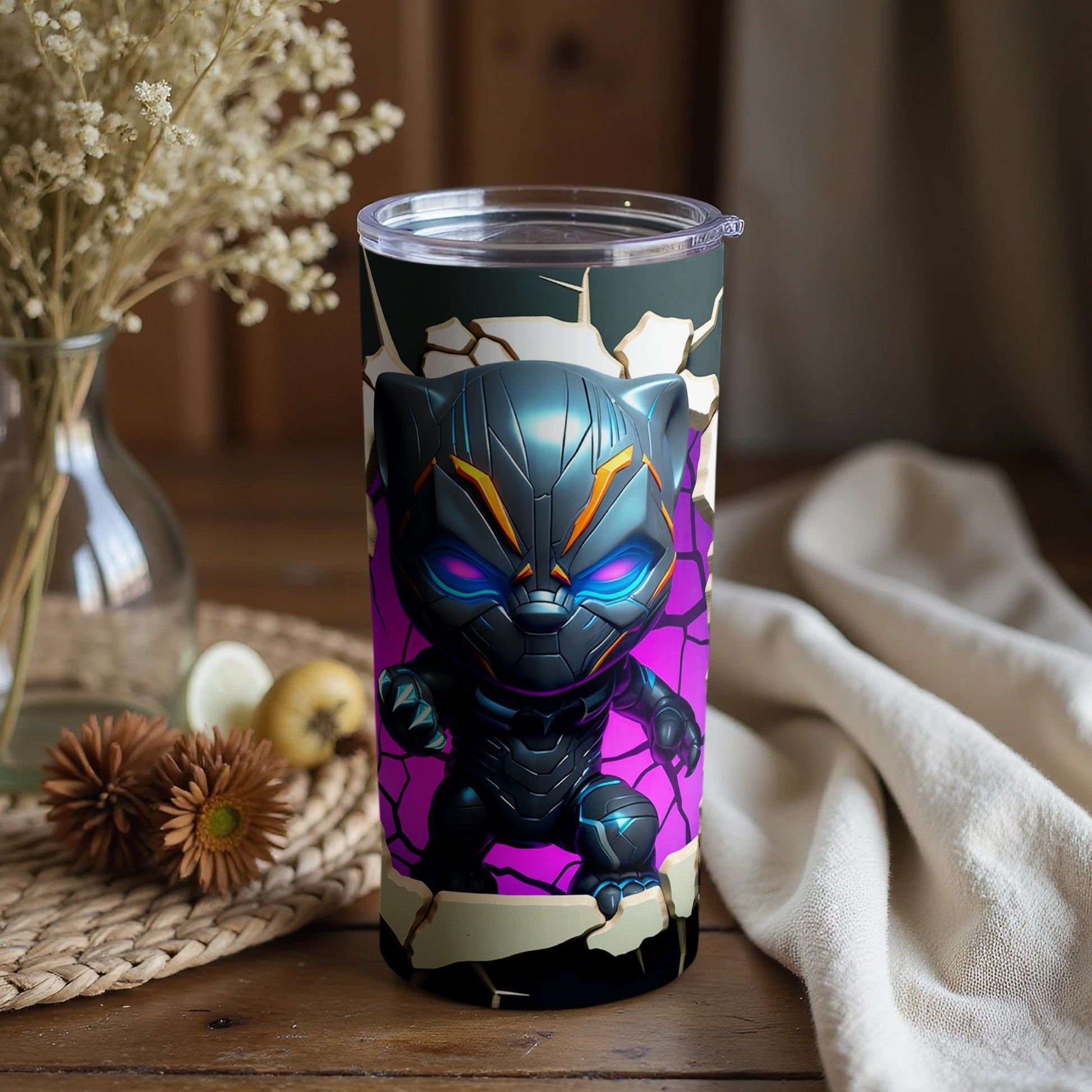 Vibrant Hero Custom Tumbler with Standing Character