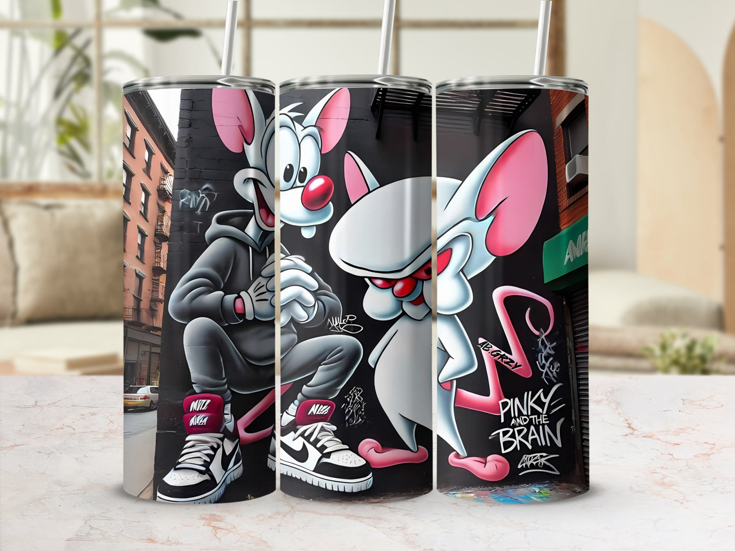 Pinky and the Brain Artistic Design Tumbler Cup