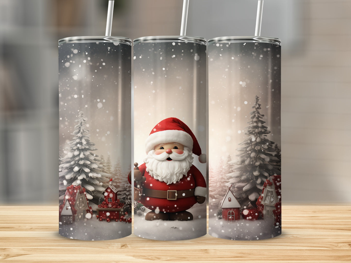 Festive Santa Christmas Winter Wonderland Tumbler