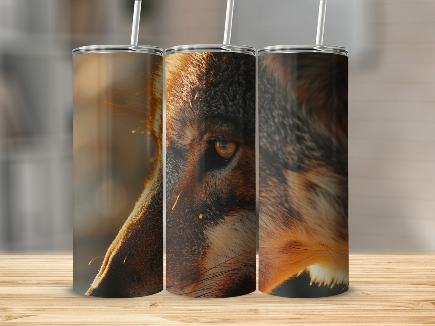 Majestic Wolf Eye Gaze Tumbler Wildlife Art product type