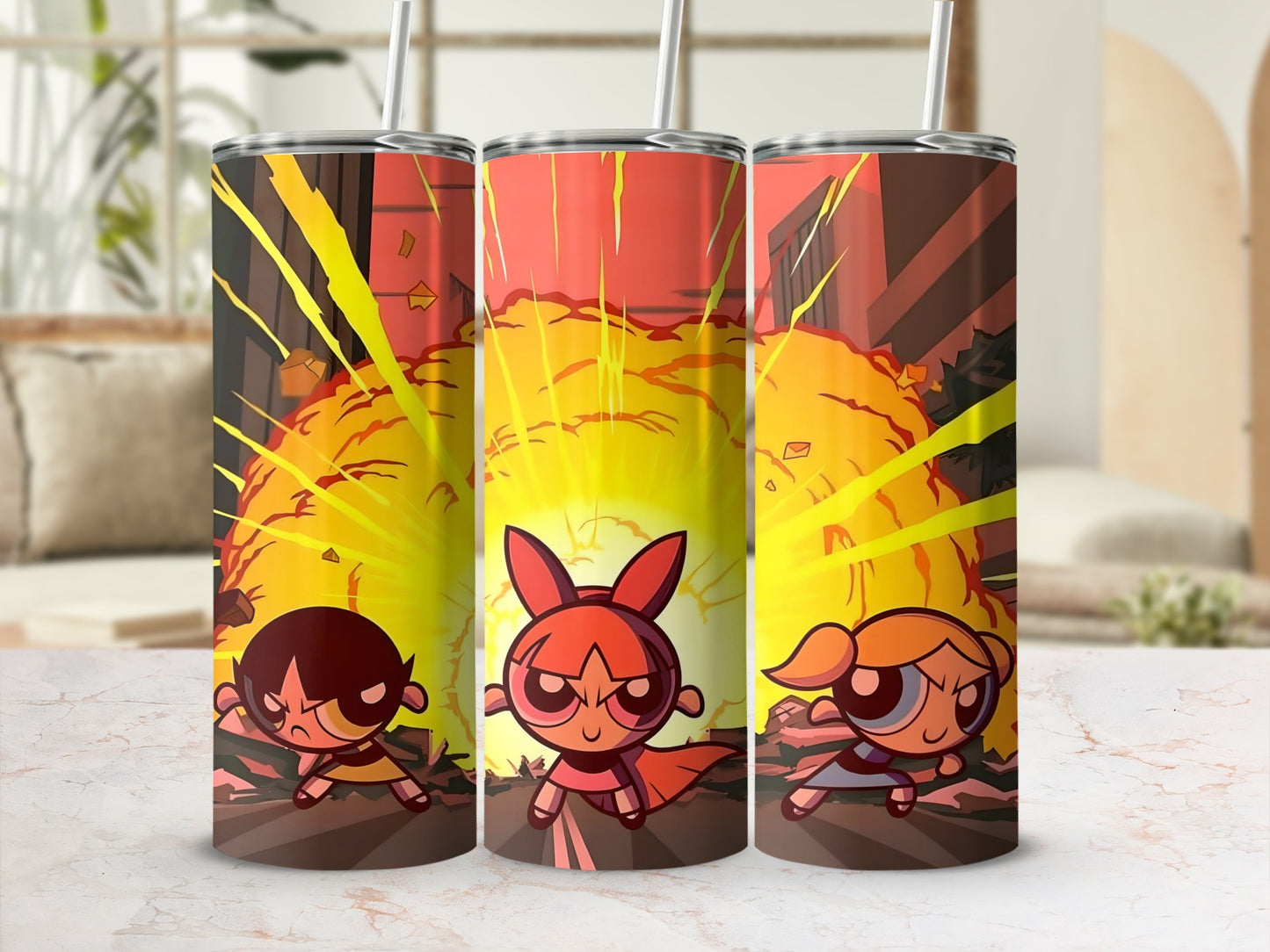 Colorful Cartoon Explosion Scene Tumbler