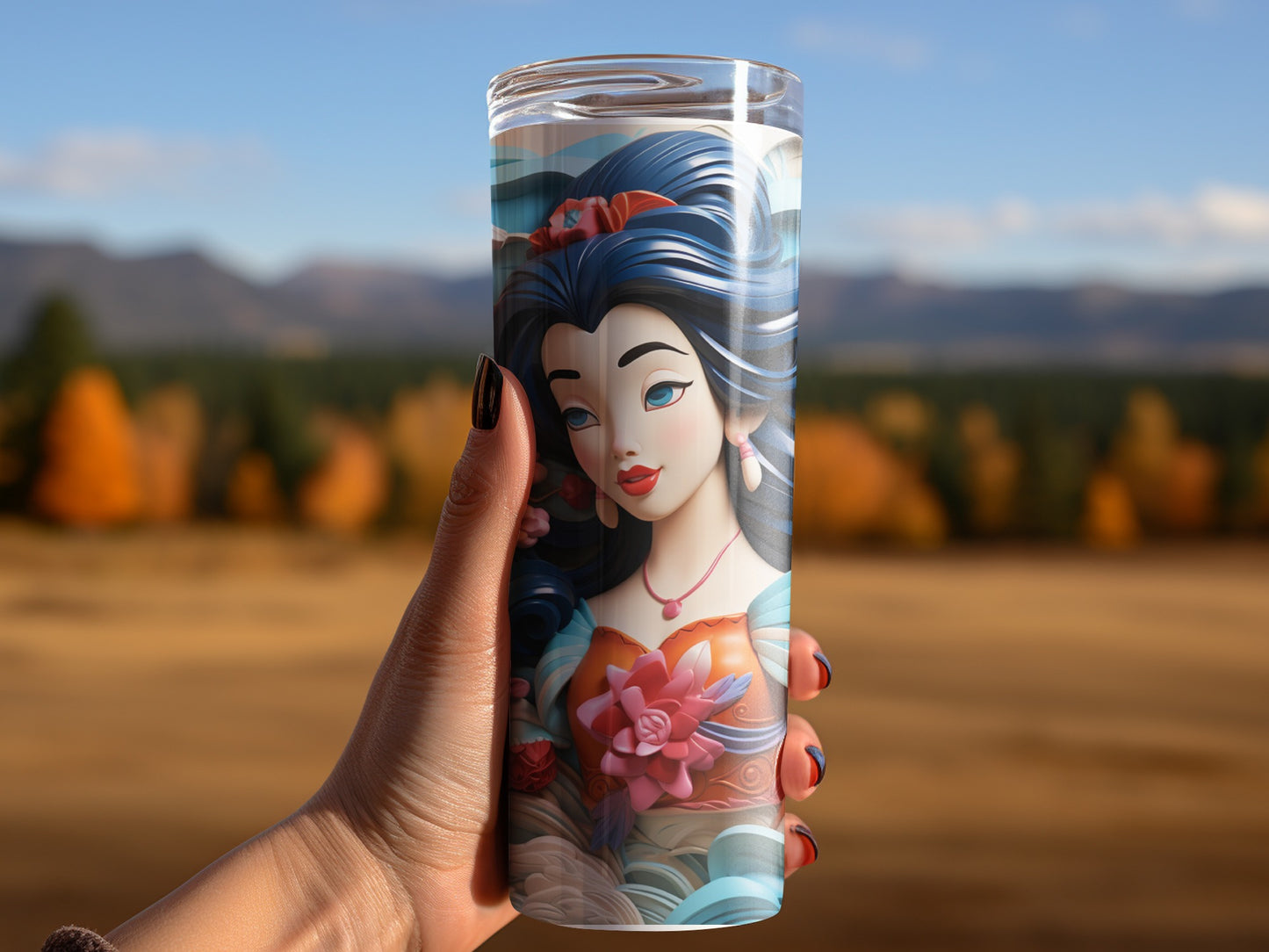 Vibrant Decorative Travel Mug Featuring Unique Artwork