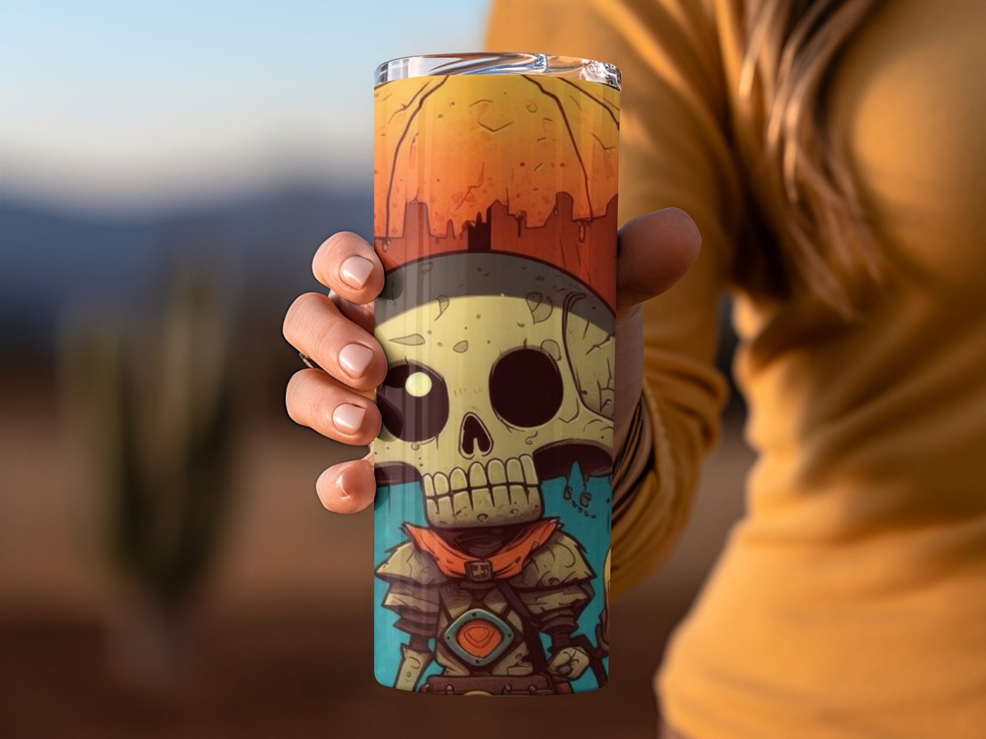 Colorful Skull Artwork Insulated Travel Tumbler Cup