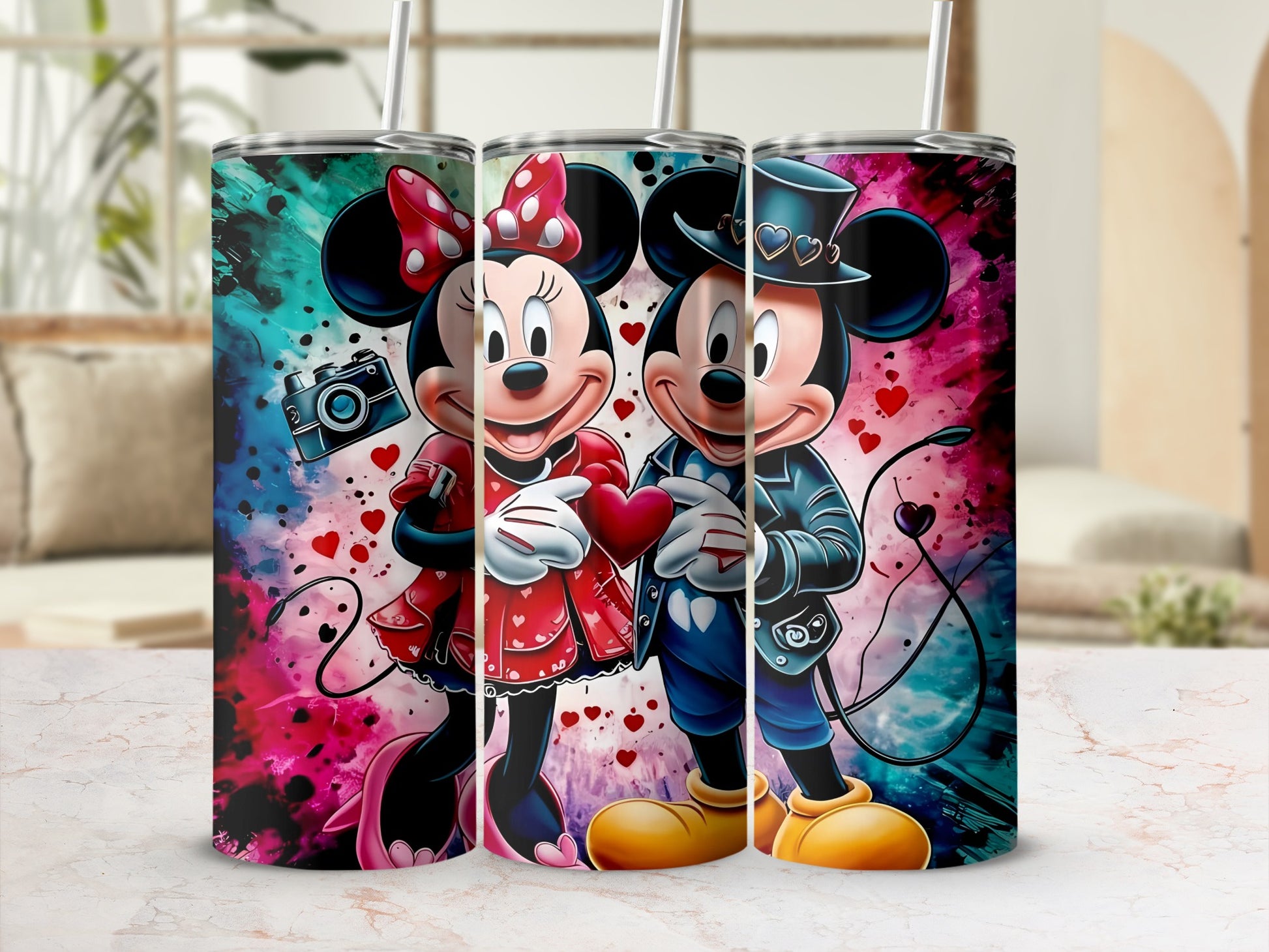Cute Cartoon Characters Colorful Couple tumbler