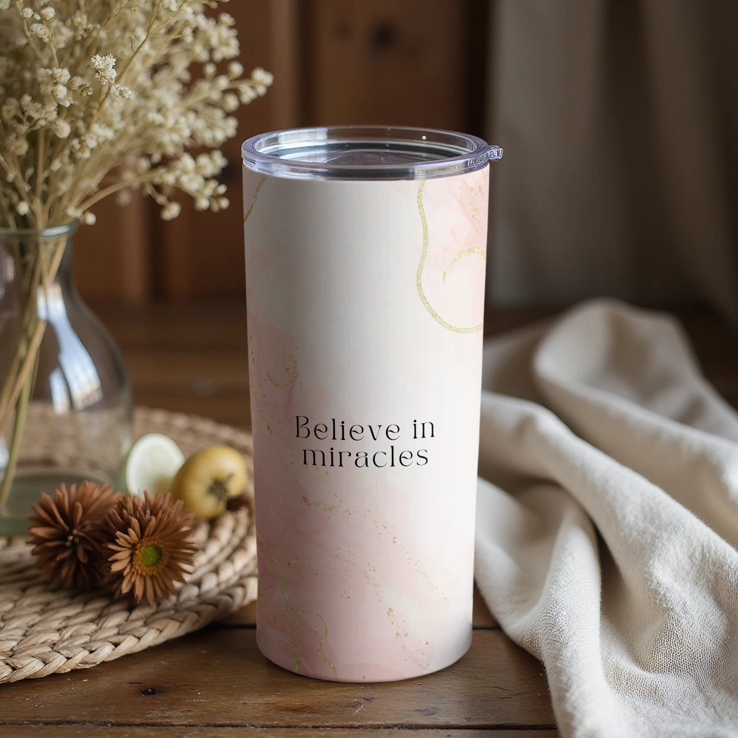 Believe in Miracles Inspirational Tumbler Drinkware