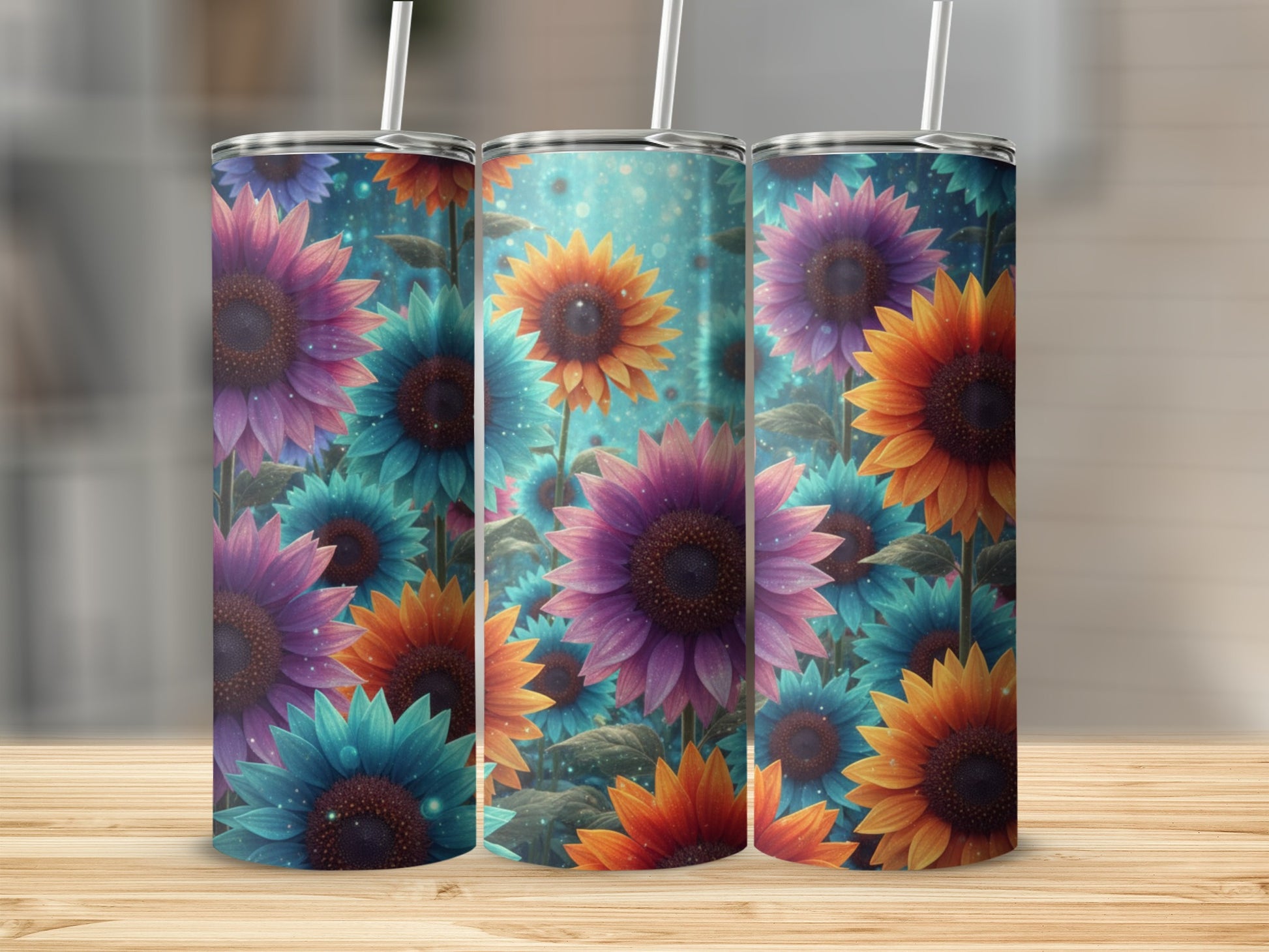 Colorful Sunflower Pattern Tumblers for Everyday Use
