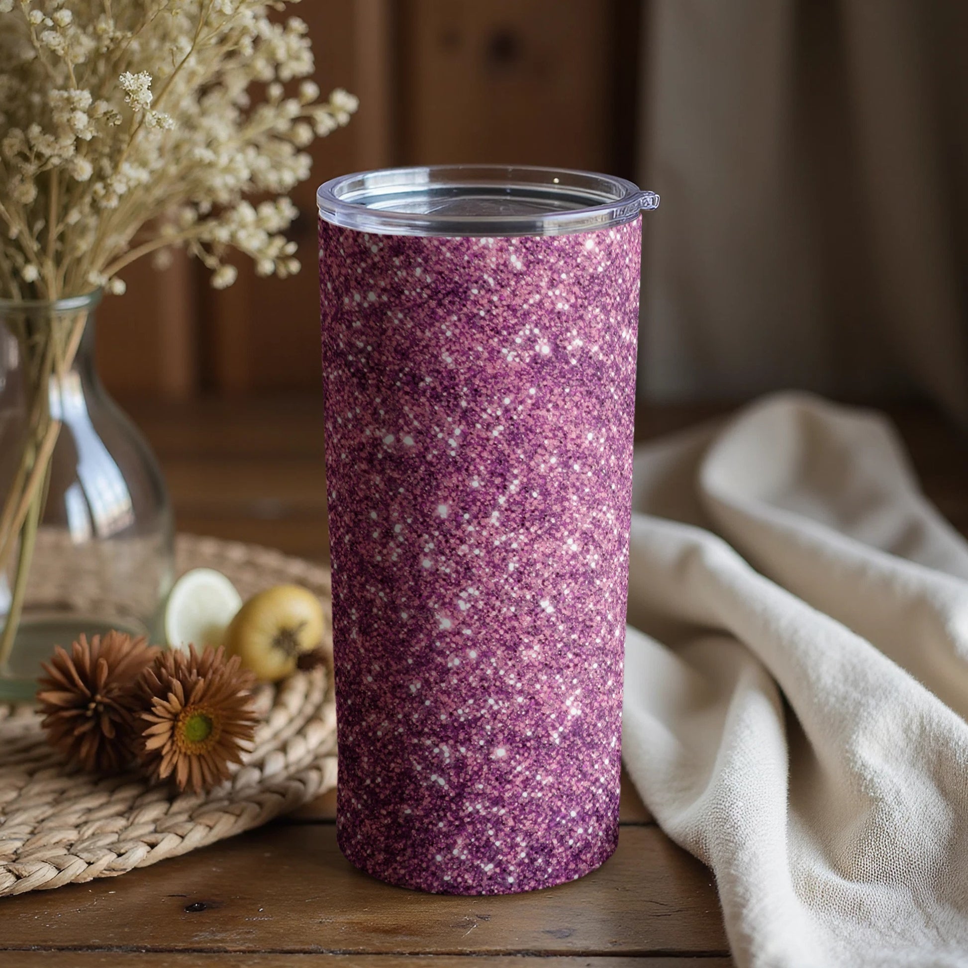 Purple Galaxy Oversized Tumbler with Lid