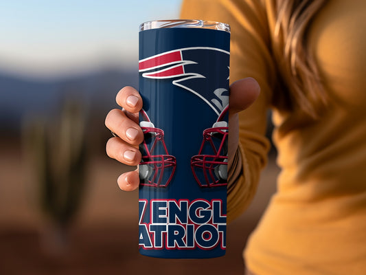 New England Patriots Football Helmets and Stars Tumblers