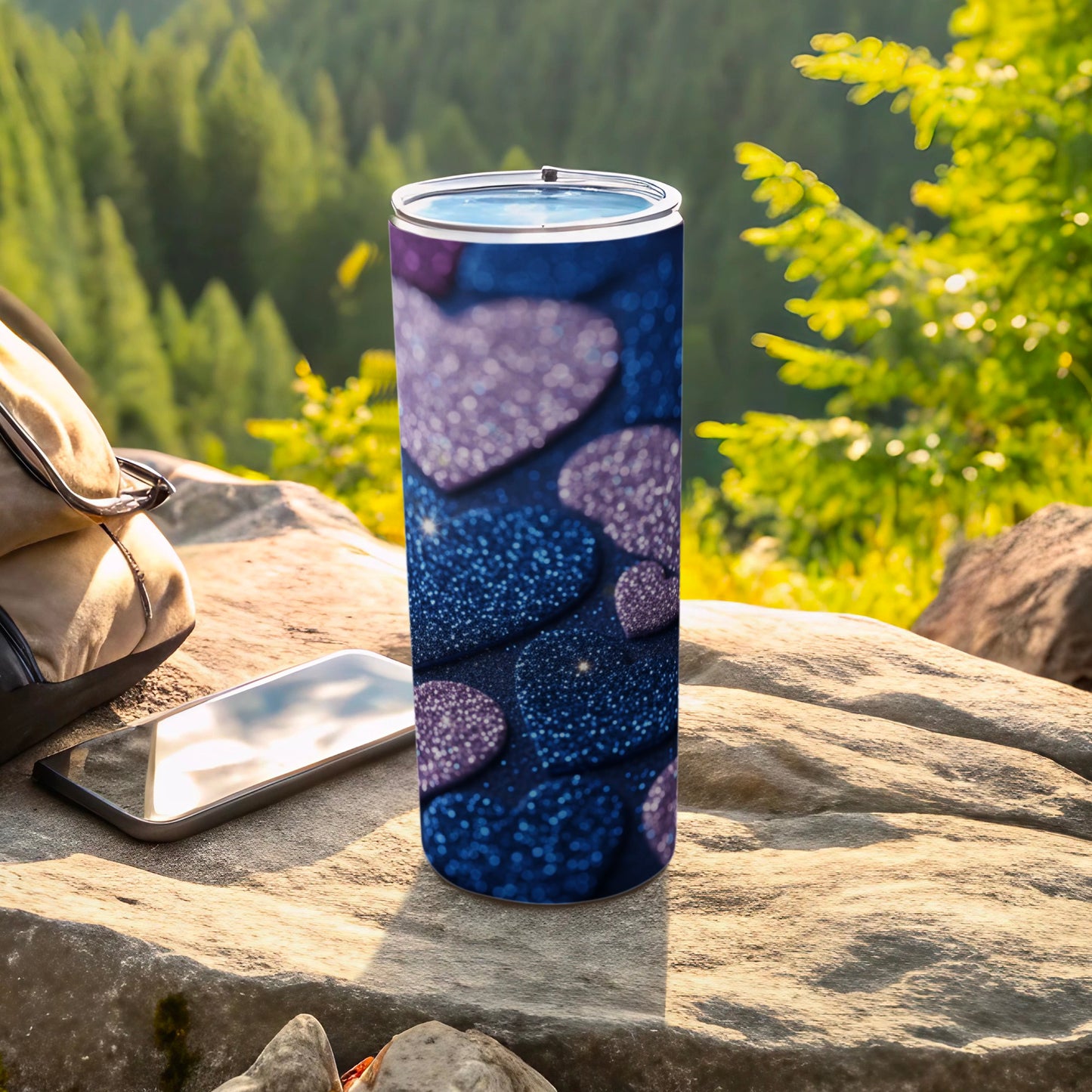 Sparkling Hearts Insulated Tumbler for Outdoor Adventures