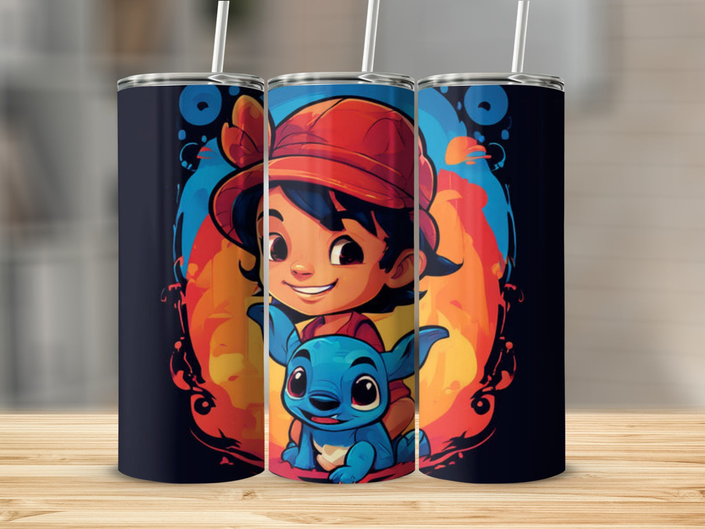Animated character of a girl in a hat with a blue alien.