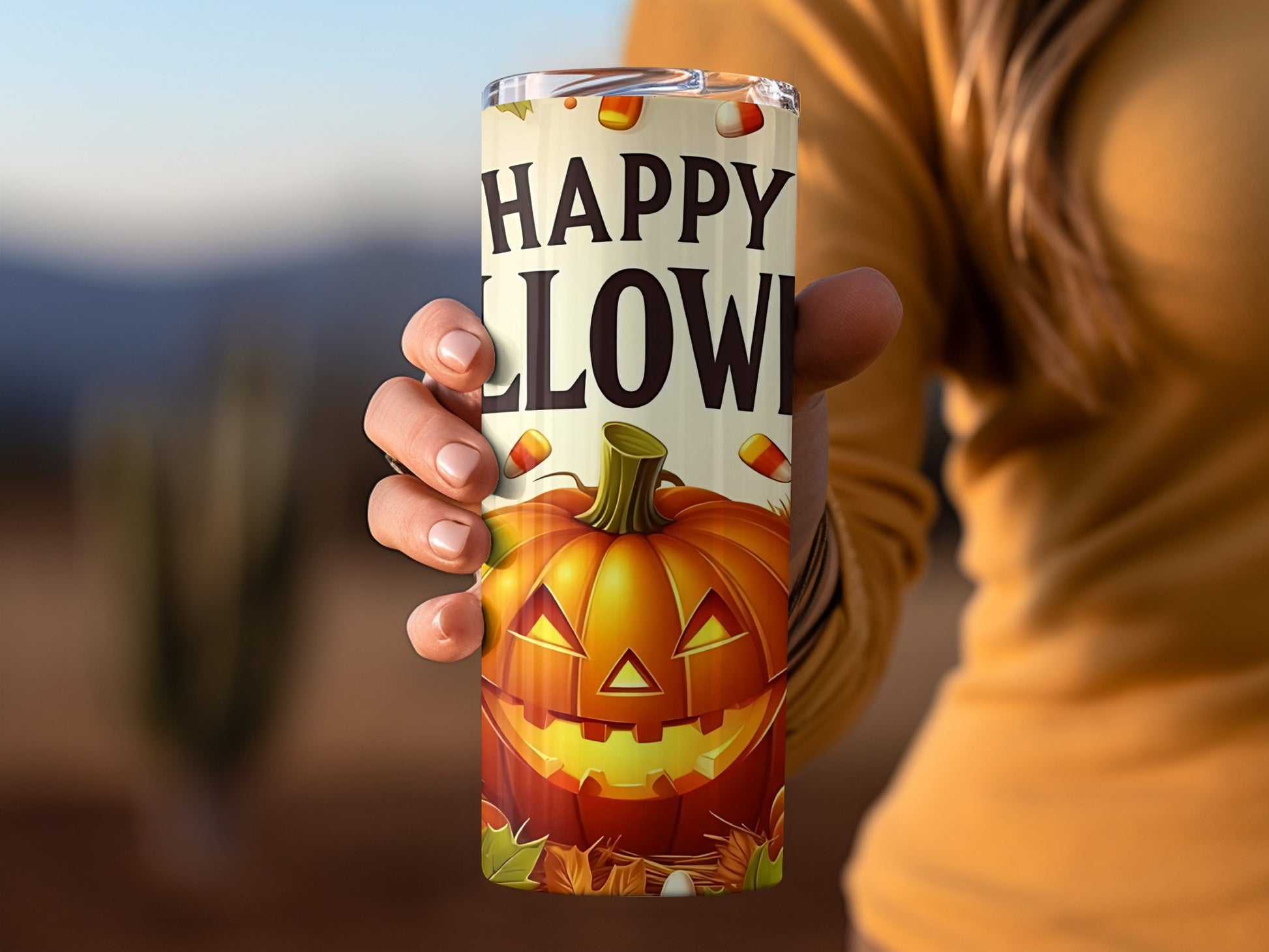Happy Halloween Pumpkin Design Insulated Tumbler