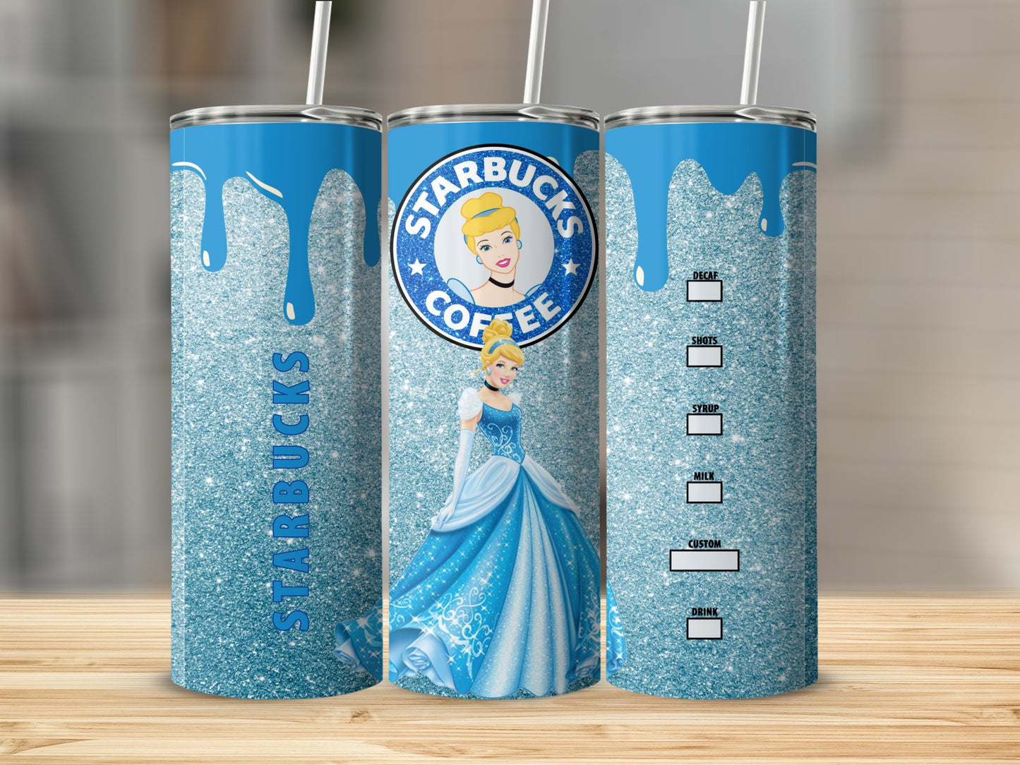 Starbucks Cinderella Glitter Design Tumbler Cup
