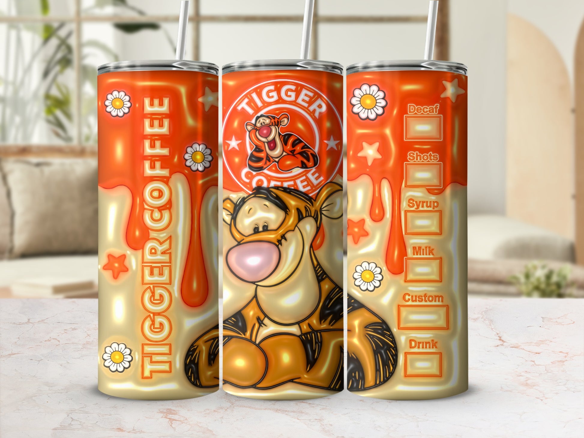 Tigger Coffee Tumbler with Cute Animated Design
