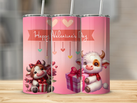 Cute Valentine Cow Gift Tumbler Personalized Drinkware