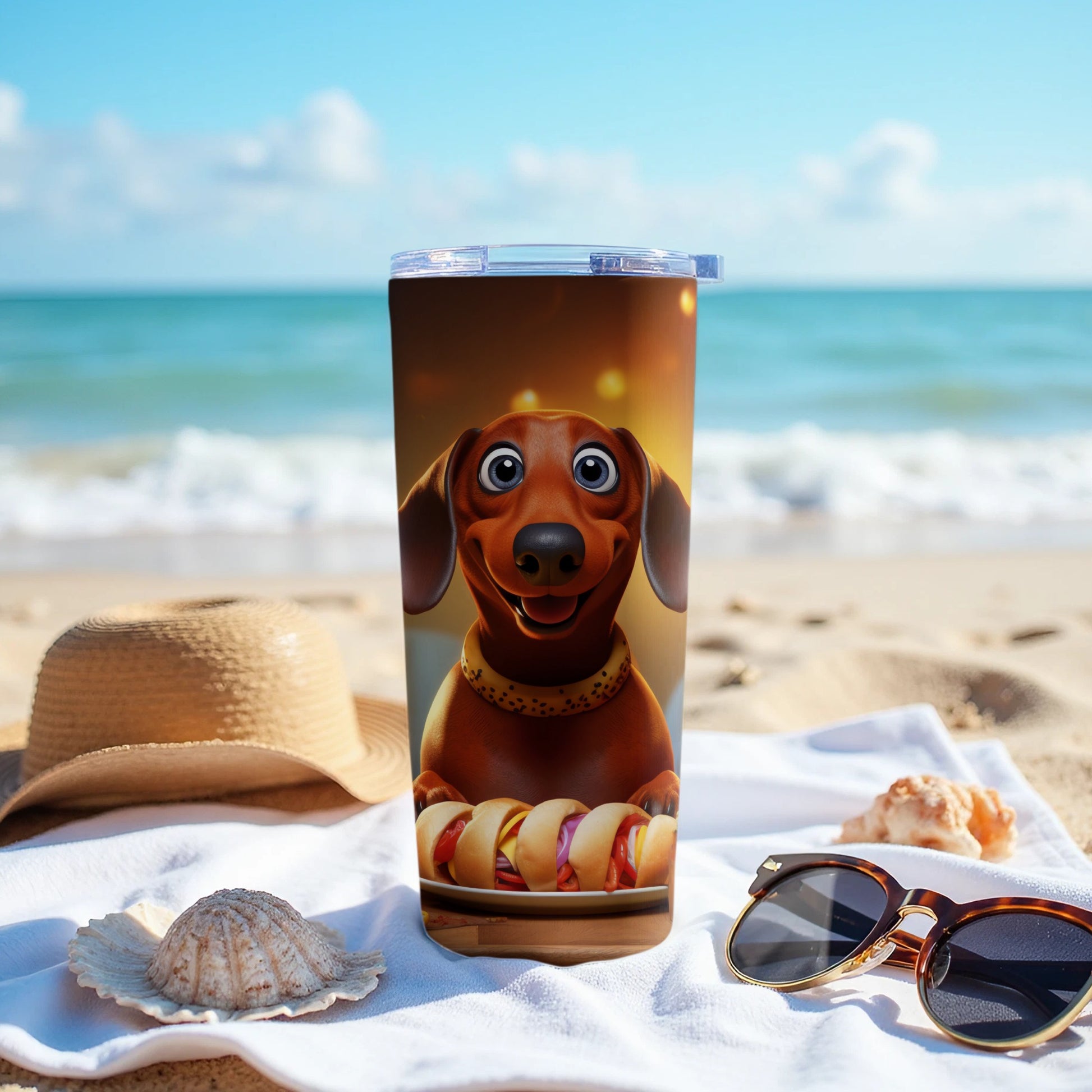 Dachshund Dog Hot Dog Beach Scene Tumbler product type