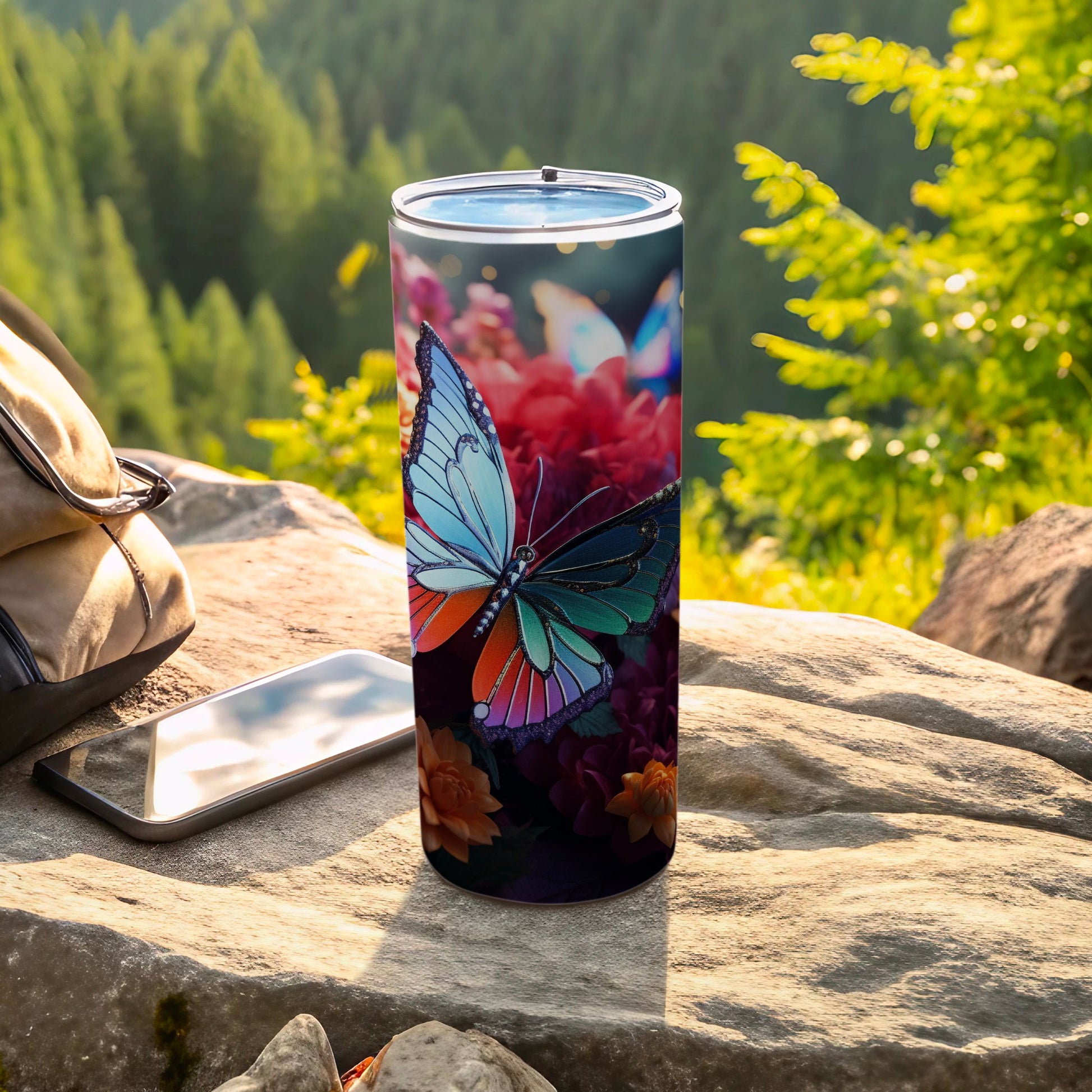 Vibrant Butterfly Floral Design Insulated Tumbler product type