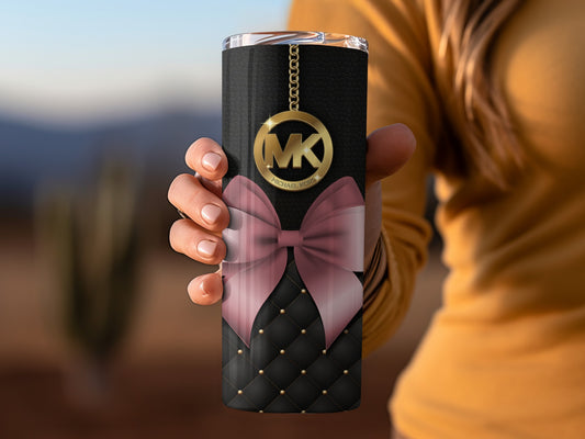 Stylish Insulated Tumbler with Pink Bow Design