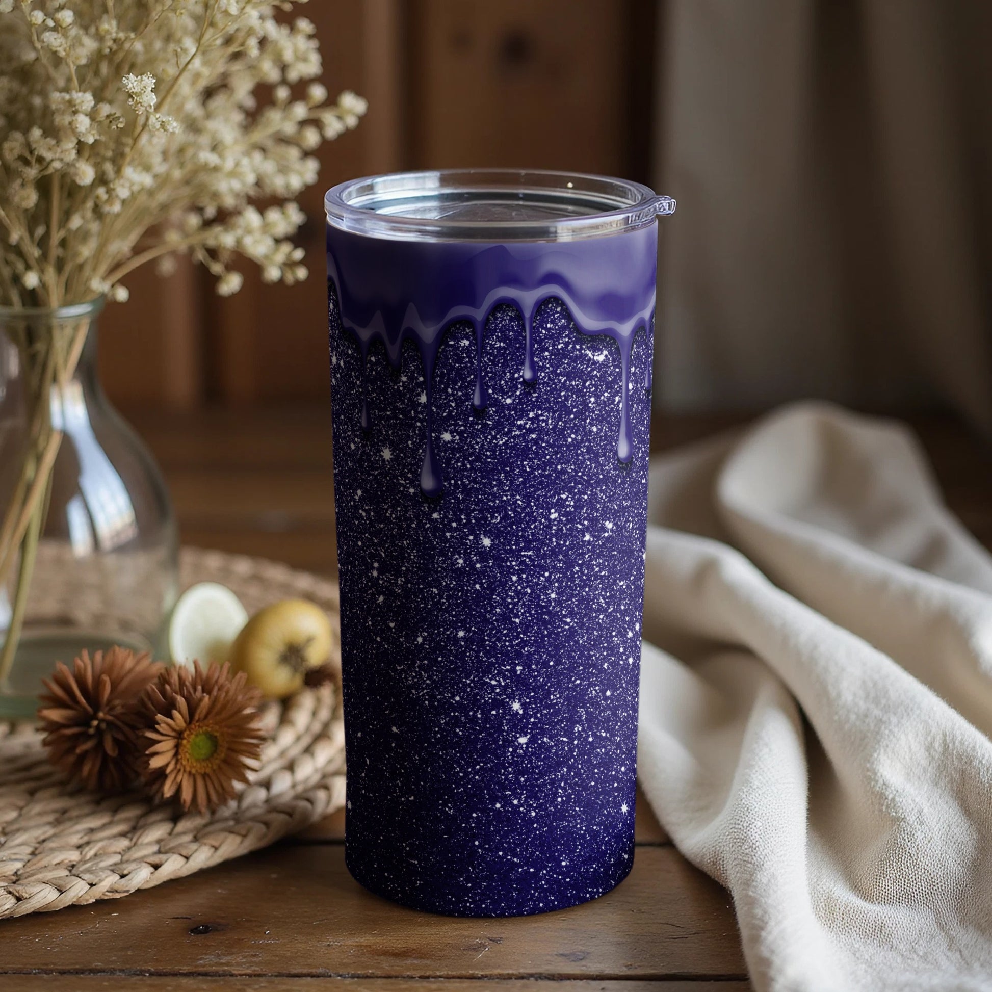 Galaxy Dripping Tumbler with Starry Night Design