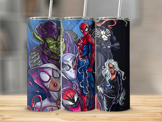 Superhero and Villain Inspired Tumbler with Straw