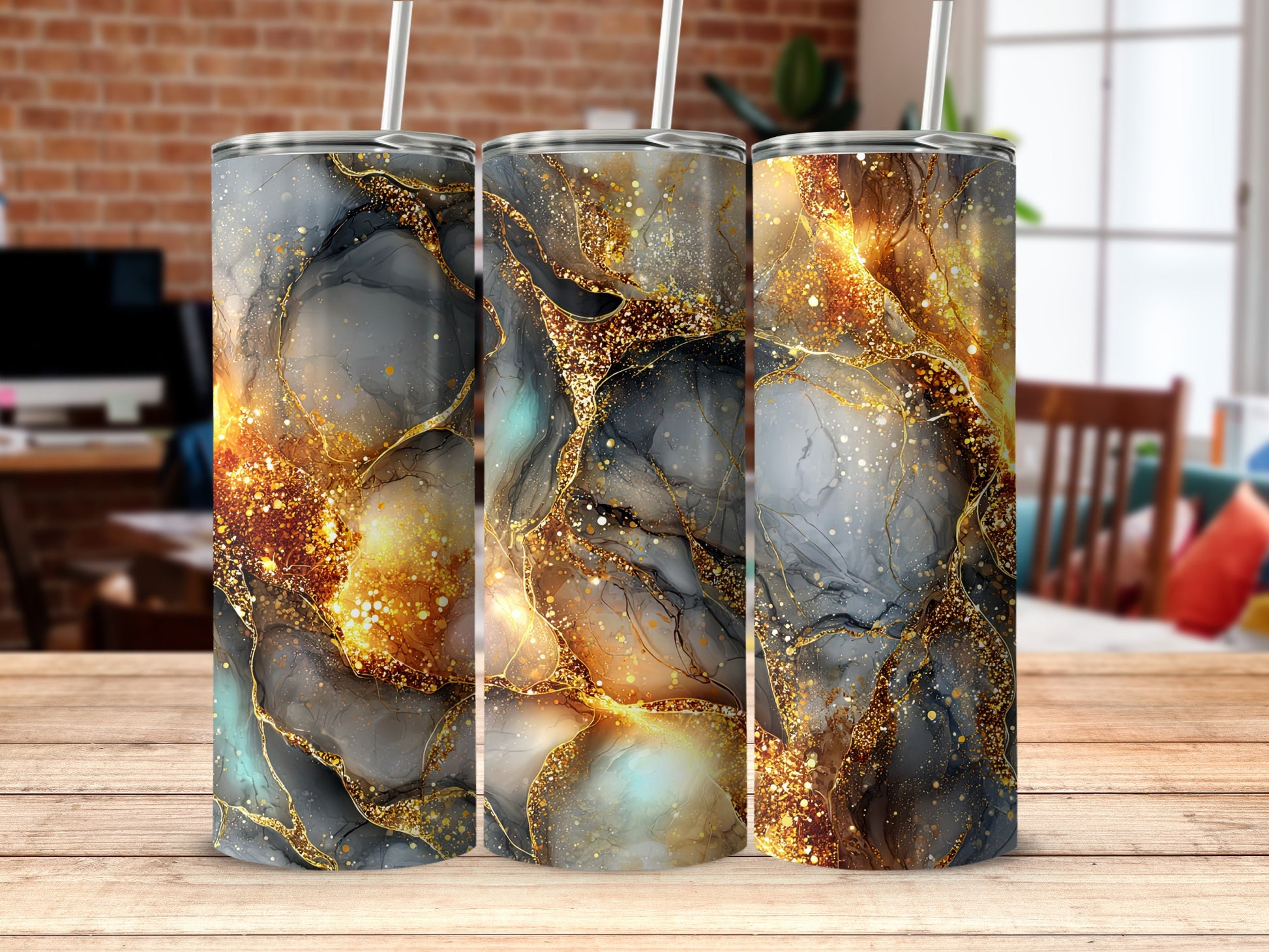 Abstract Art Style Stainless Steel Tumblers