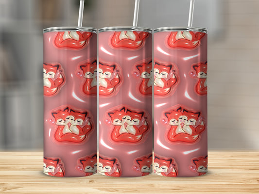 Cute Fox Family Design Insulated Tumbler