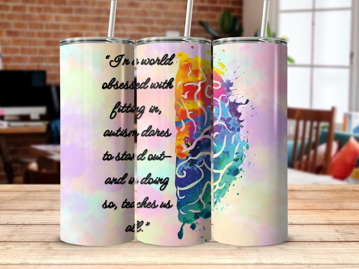 Autism Dare to Stand Out Artistic Tumbler