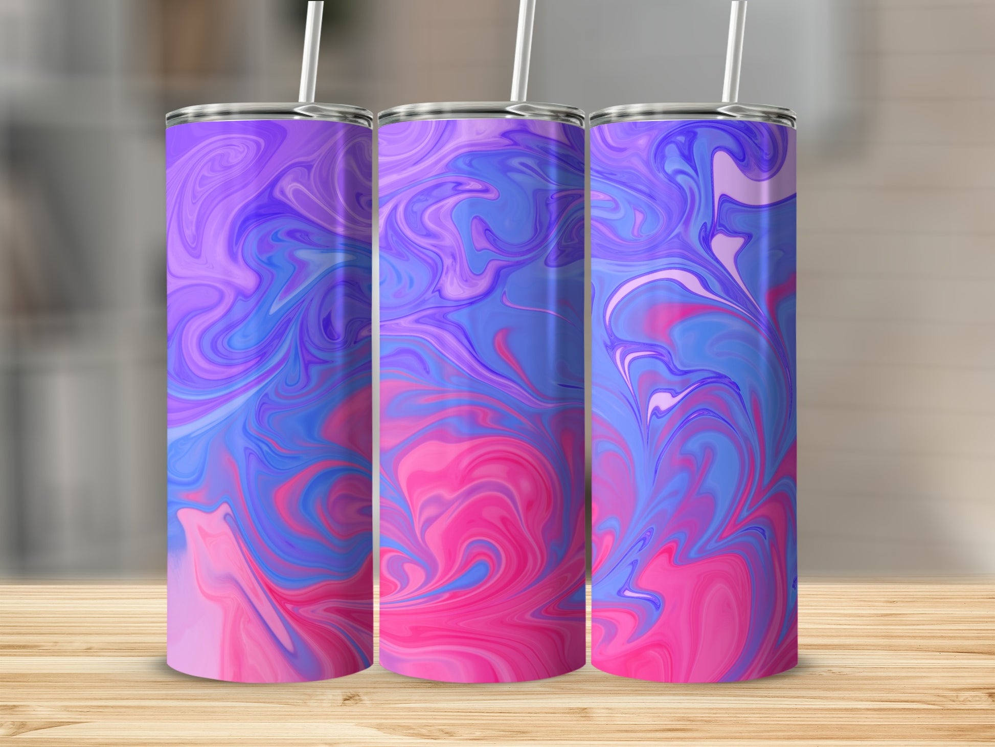 Colorful Abstract Swirl Design Insulated Tumbler