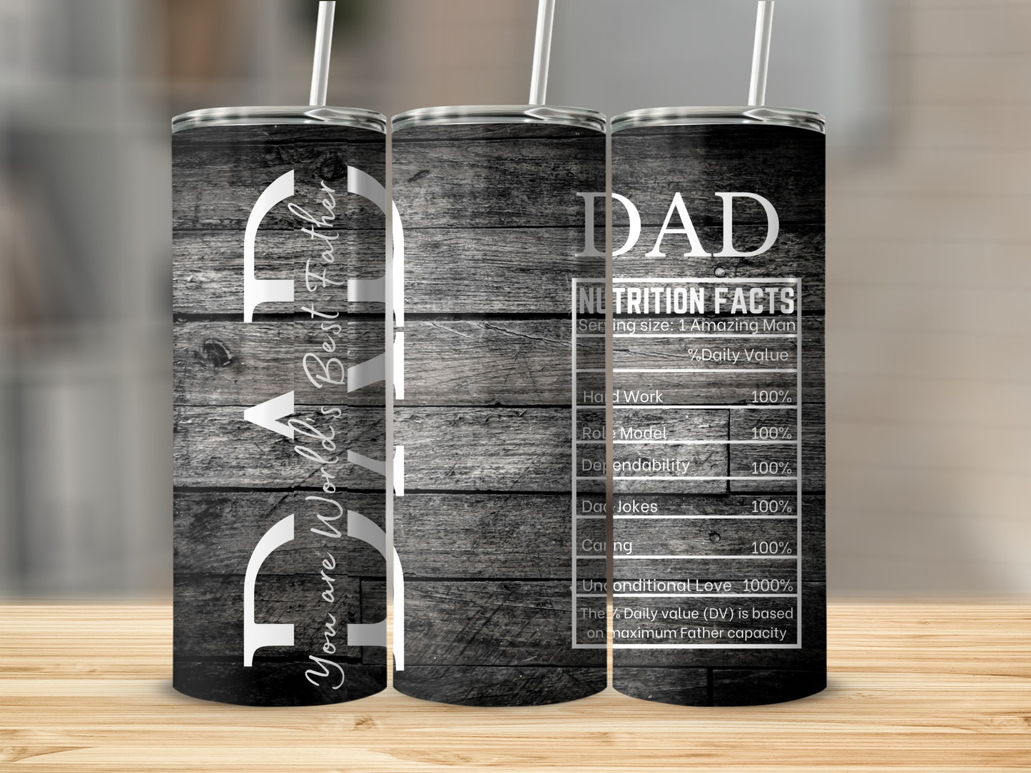 World's Best Father Nutrition Facts Design Tumbler