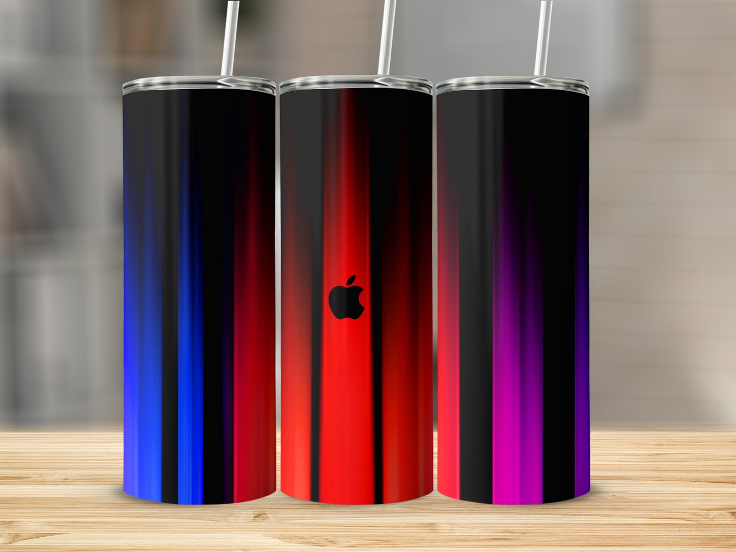 Black Blue Red Purple Gradient Apple Logo Tumbler product type