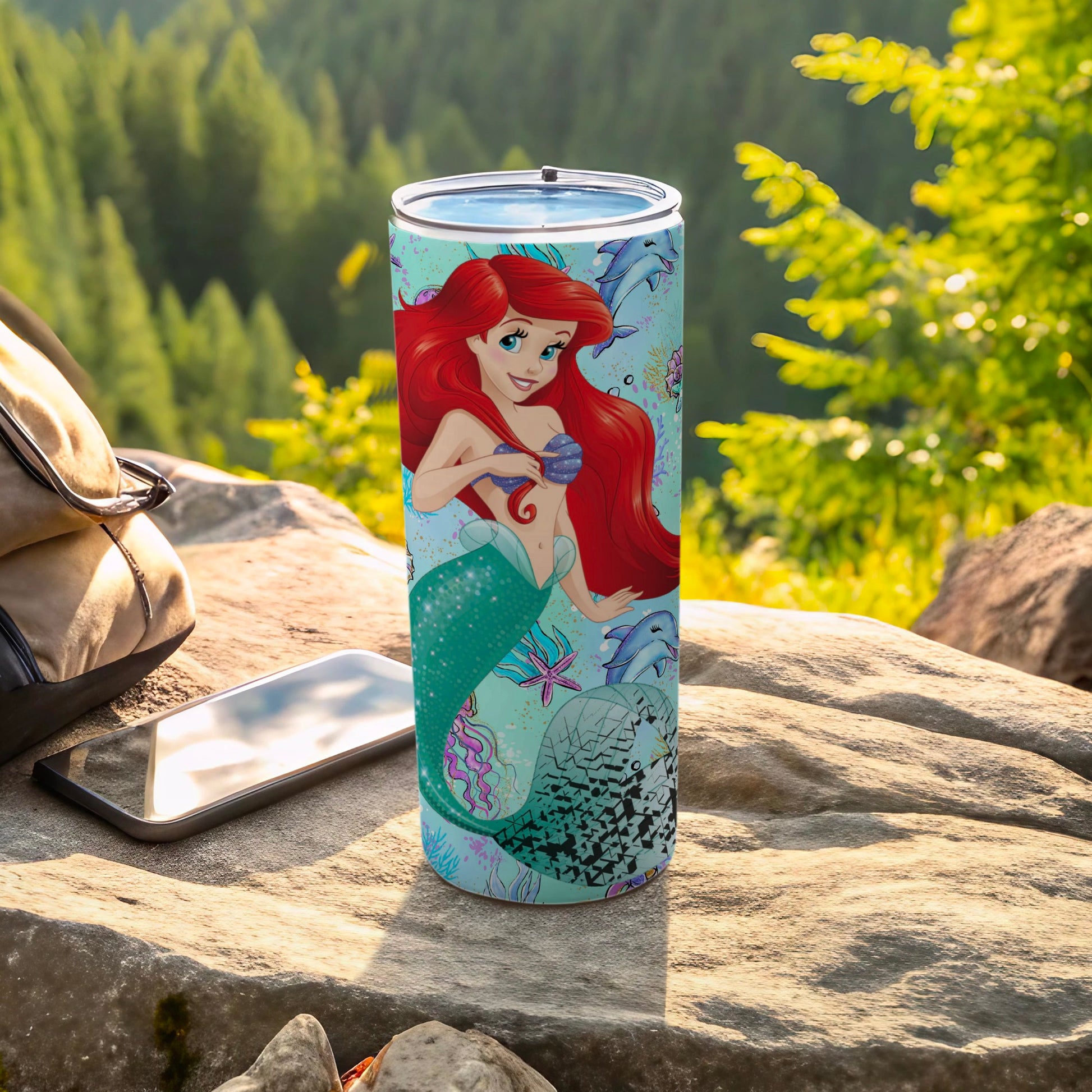 Mermaid Character Art Insulated Travel Tumbler Cup