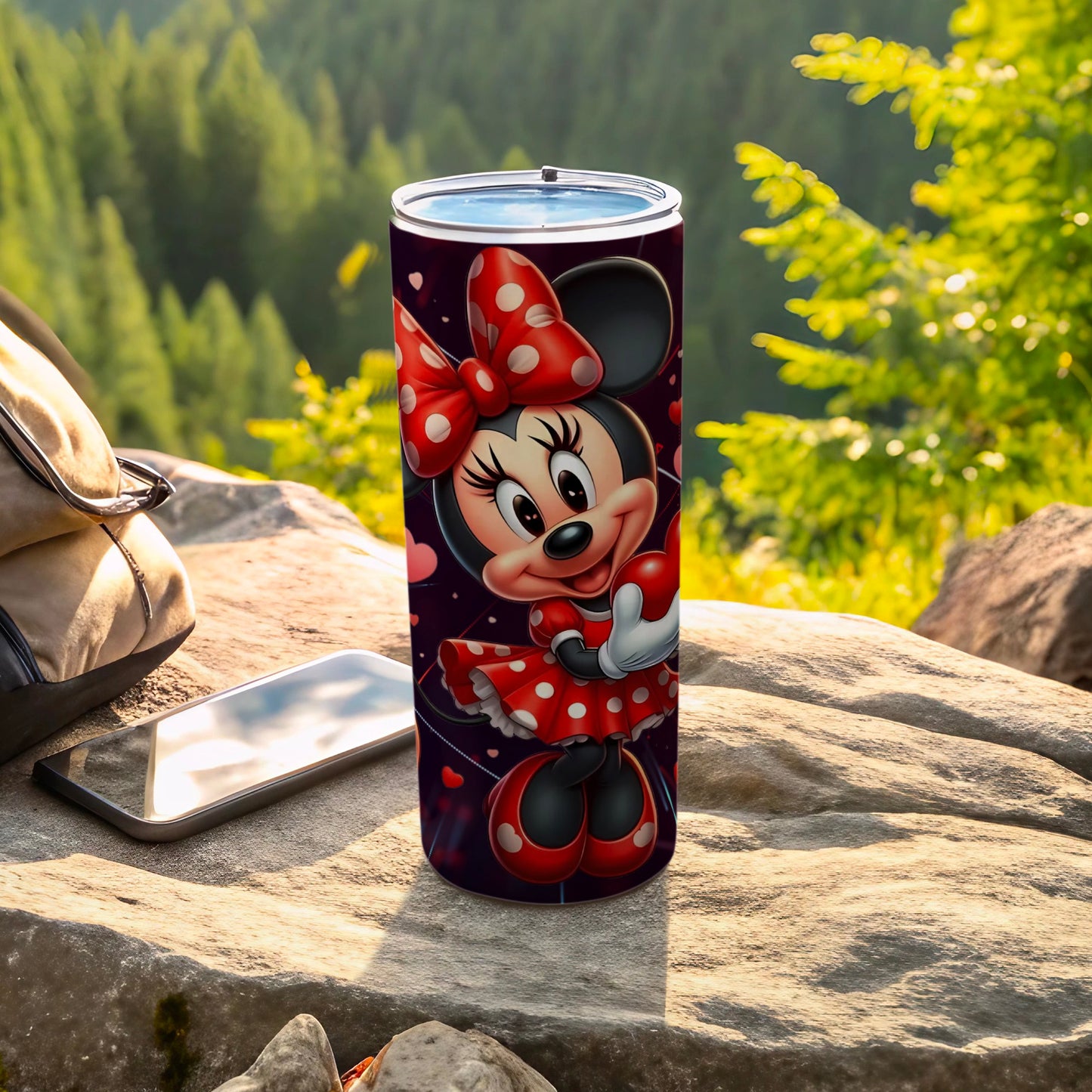 Minnie Mouse Tumbler with Red Polka Dot Bow Design