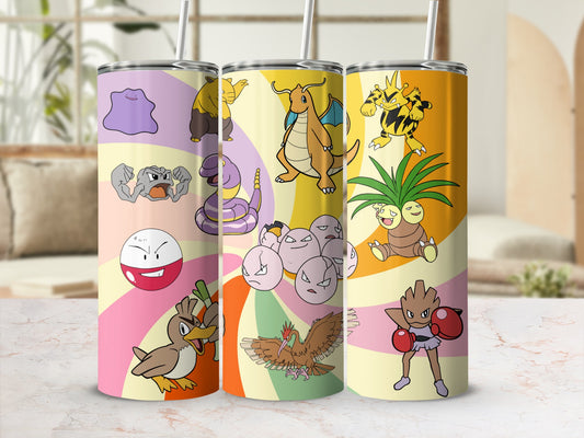 Colorful Vintage Anime Character Insulated Tumbler