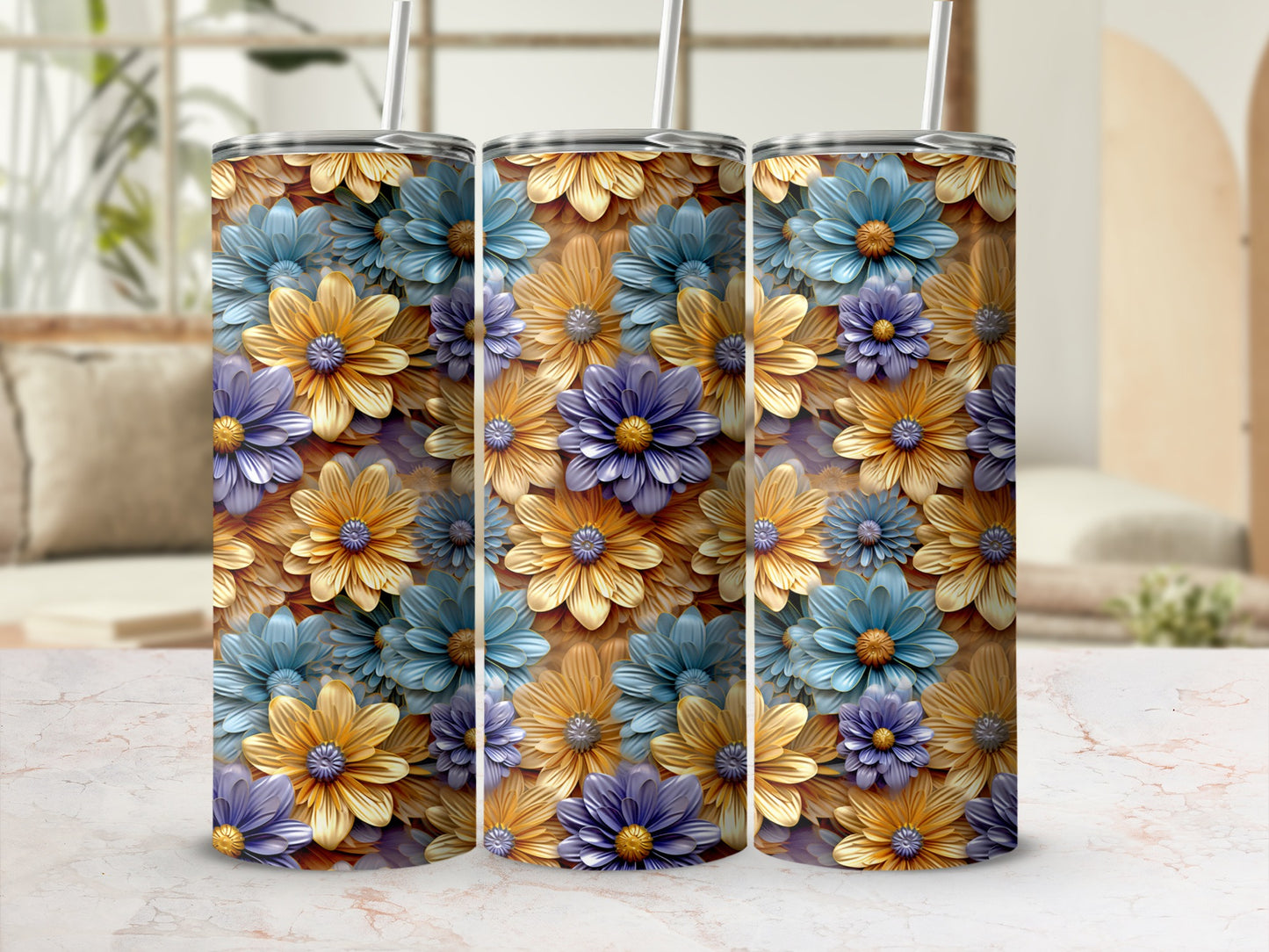 Vibrant Floral Pattern Insulated Tumbler for Every Occasion