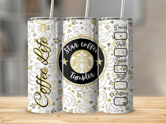 Star Coffee Tumbler with Custom Coffee Options