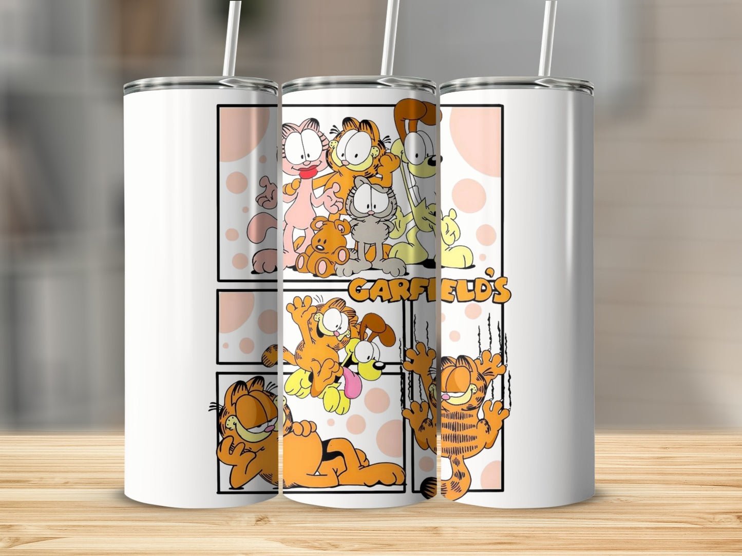 Garfield's Comic Strip Design Tumbler Cup