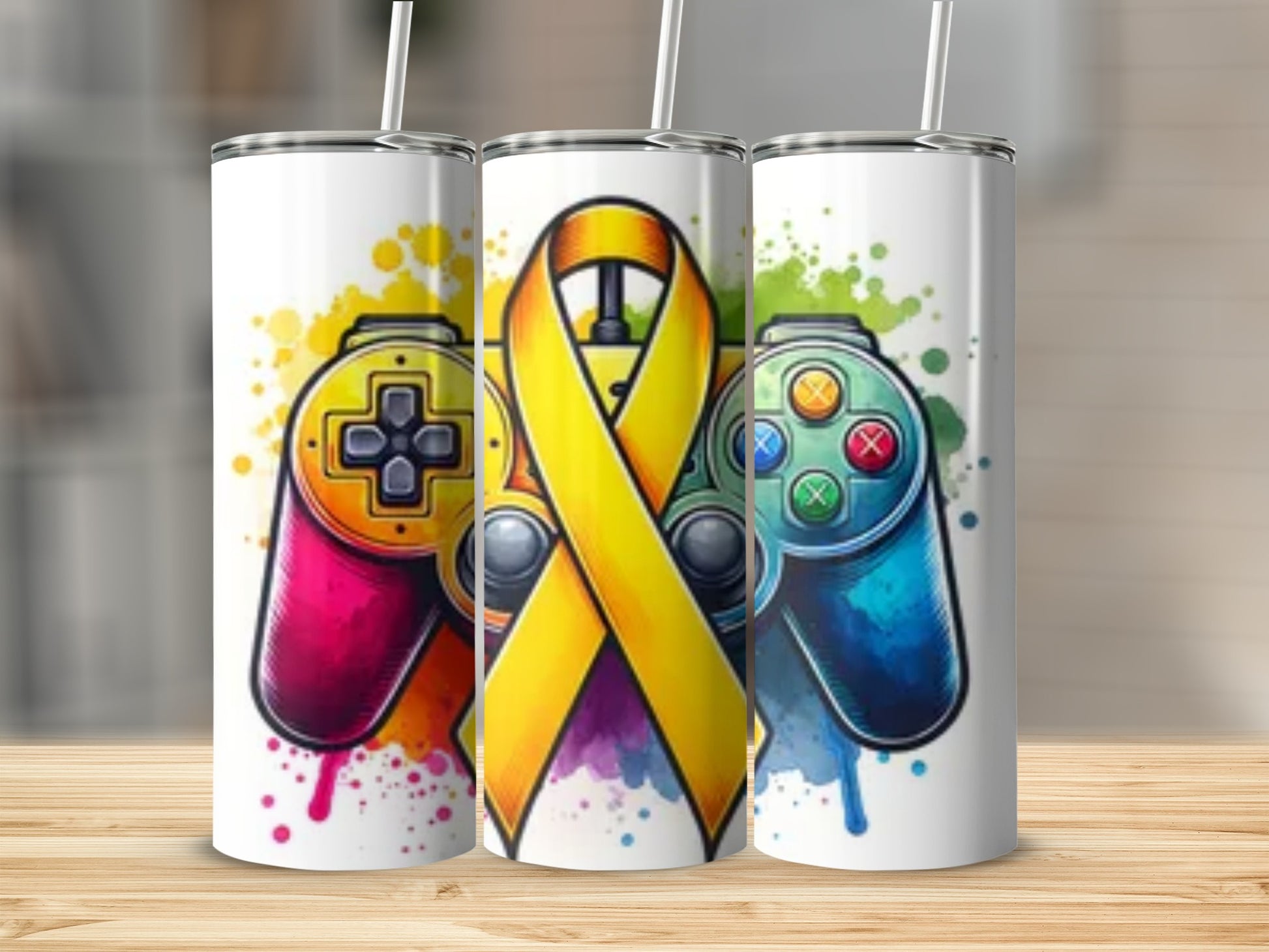 Colorful Xbox Gaming Ribbon Graphic Tumbler