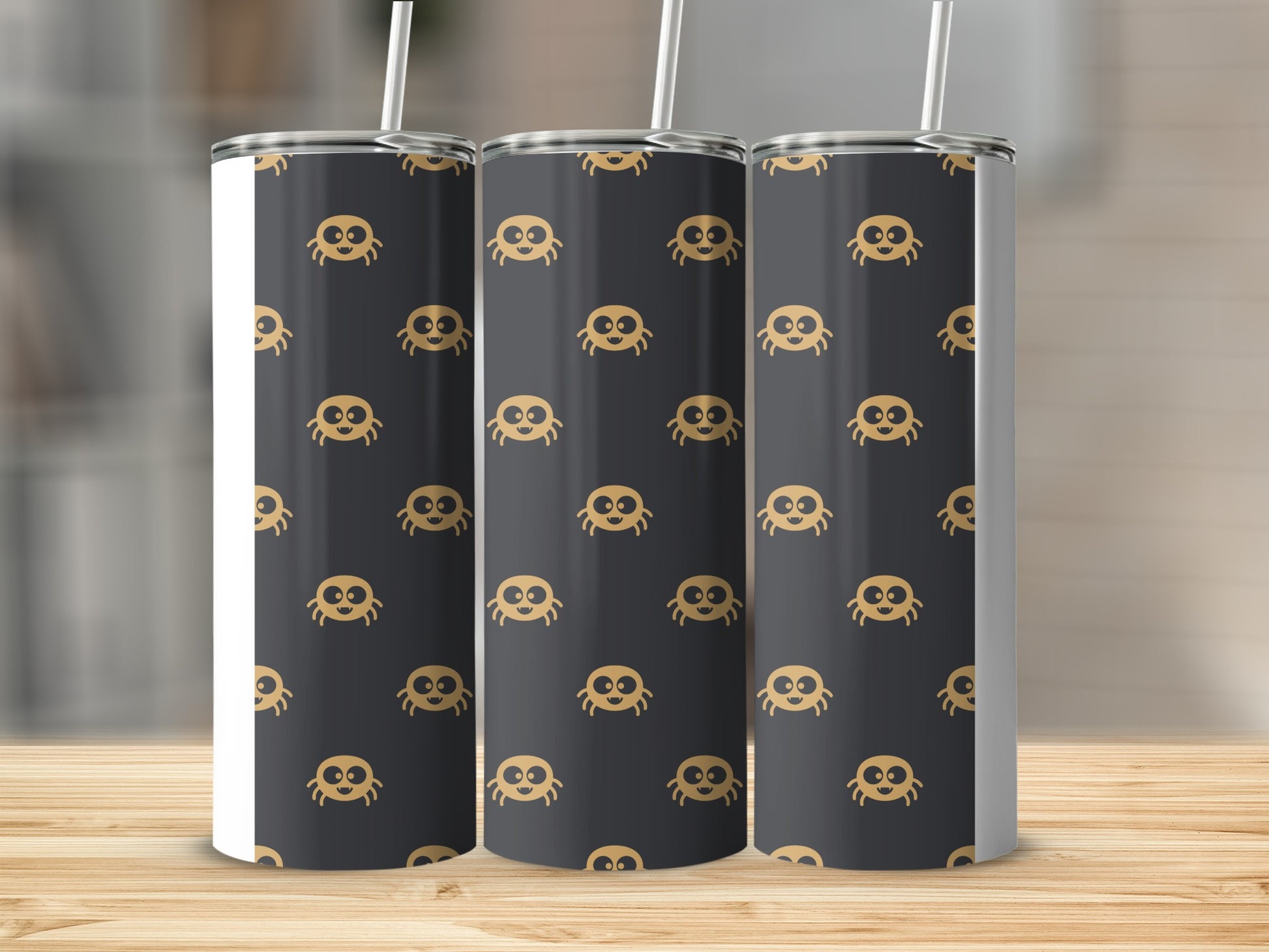 Golden Spiders Dark Grey Pattern Tumbler product type