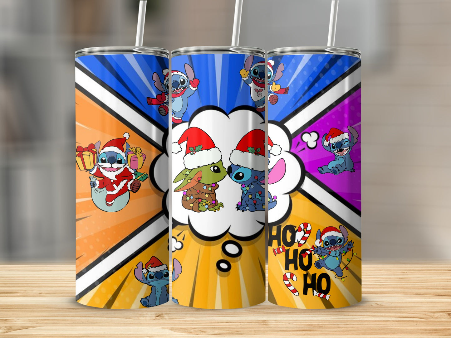Festive Cartoon Design Tumblers for Holidays Gift