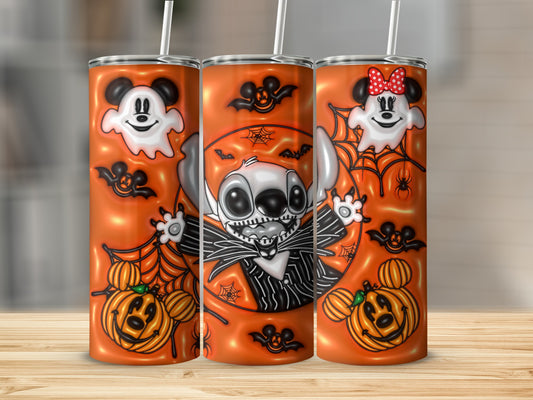Halloween Cartoon Characters Skinny Tumbler