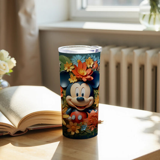 Mickey Mouse Floral Design Drinkware Tumbler