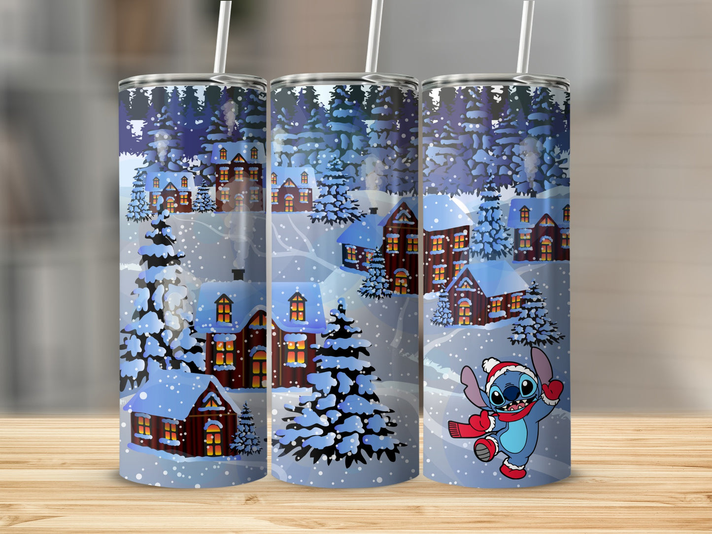 Winter Wonderland Scene with Animated Character Tumbler