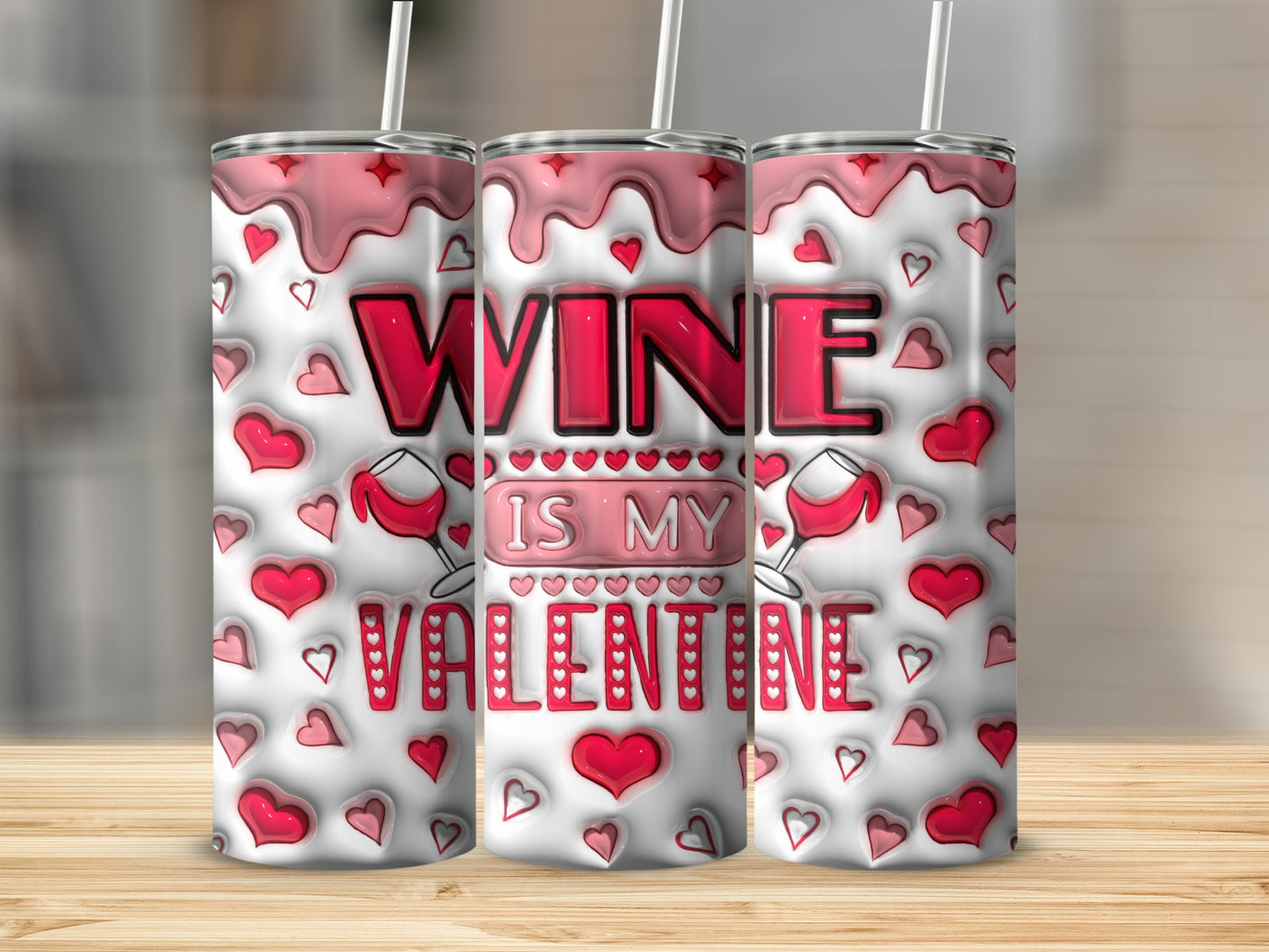 Wine Is My Valentine Hearts Pattern product type