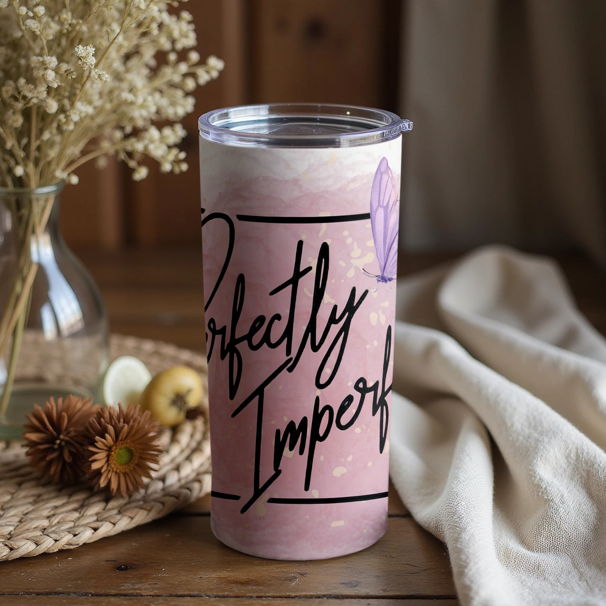 Perfectly Imperfect Design on Pink Insulated Tumbler