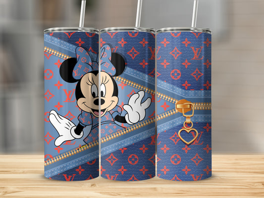 Cute Blue and Red Minnie Mouse Travel Tumbler Cup