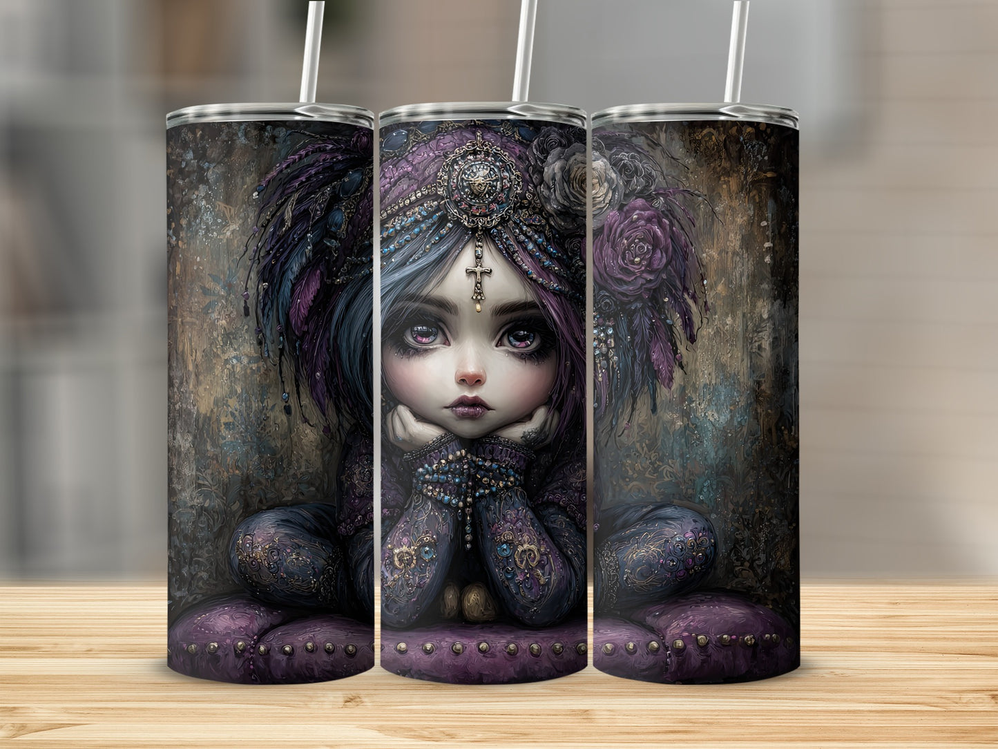 Gothic Doll Art Stainless Steel Tumbler product type