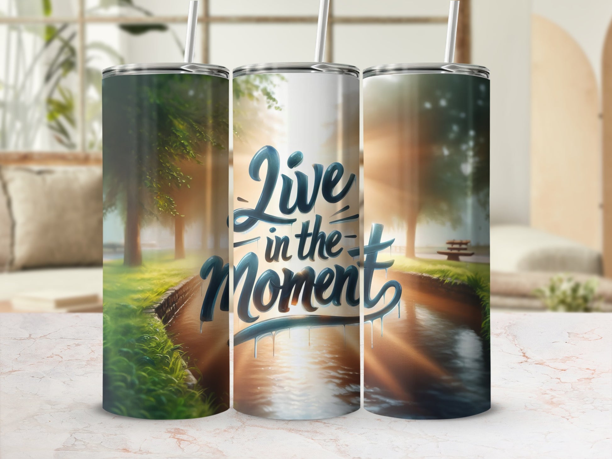 Live in the Moment Scenic Drinkware Tumbler