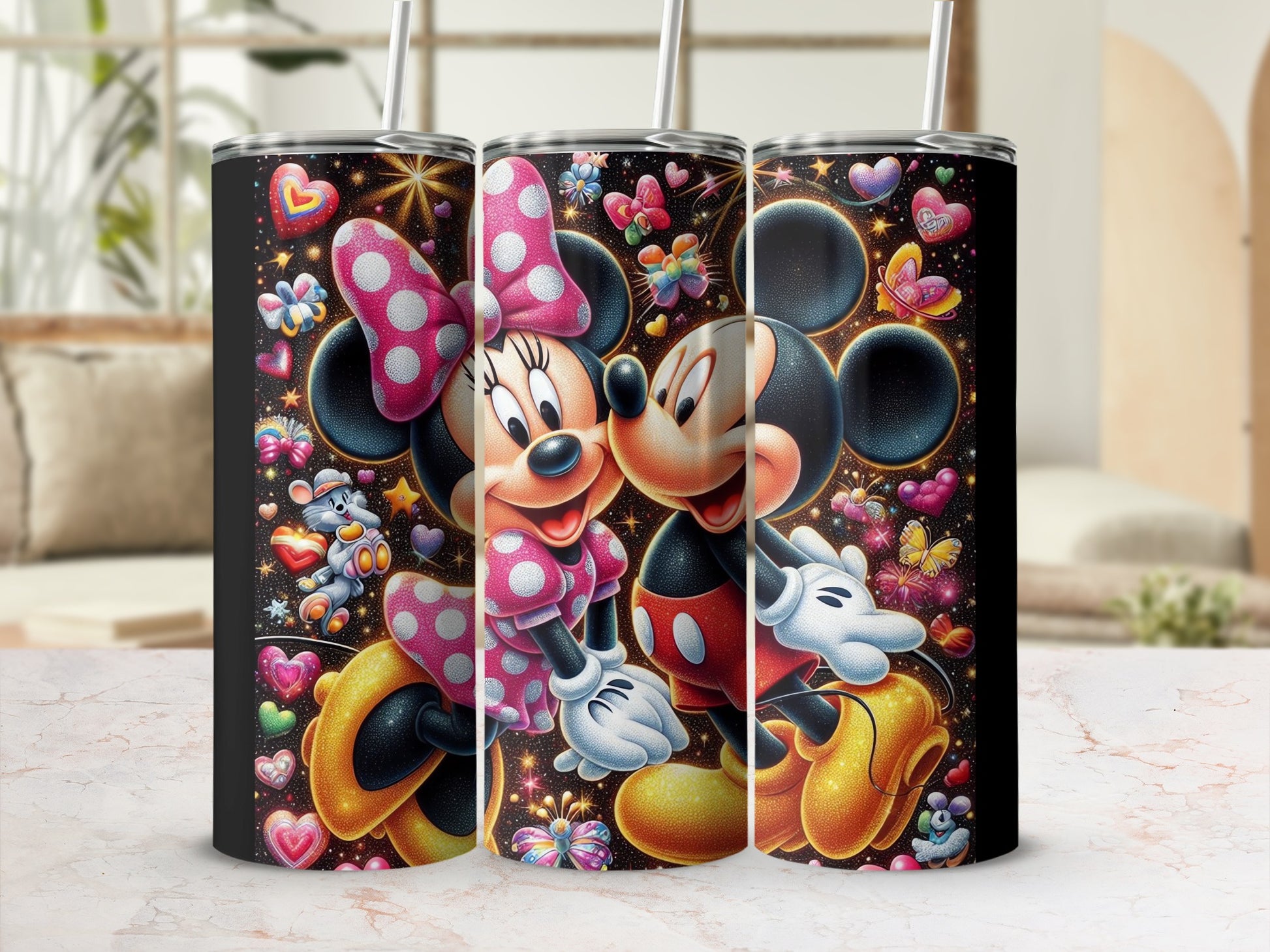 Minnie and Mickey Mouse Couple Stainless Steel Tumbler