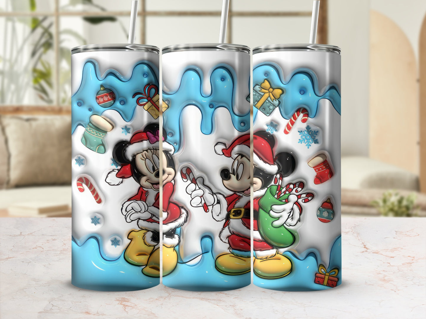 Christmas Mickey and Minnie Mouse Tumbler product