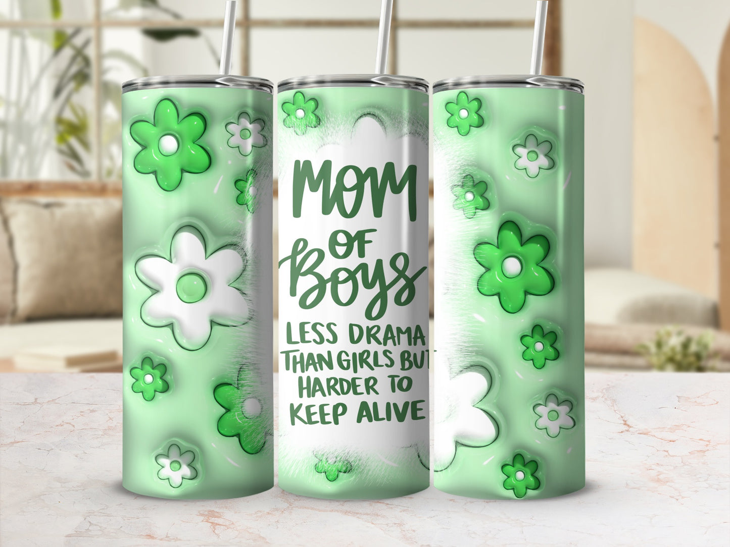 Mom of Boys Less Drama Than Girls Tumbler