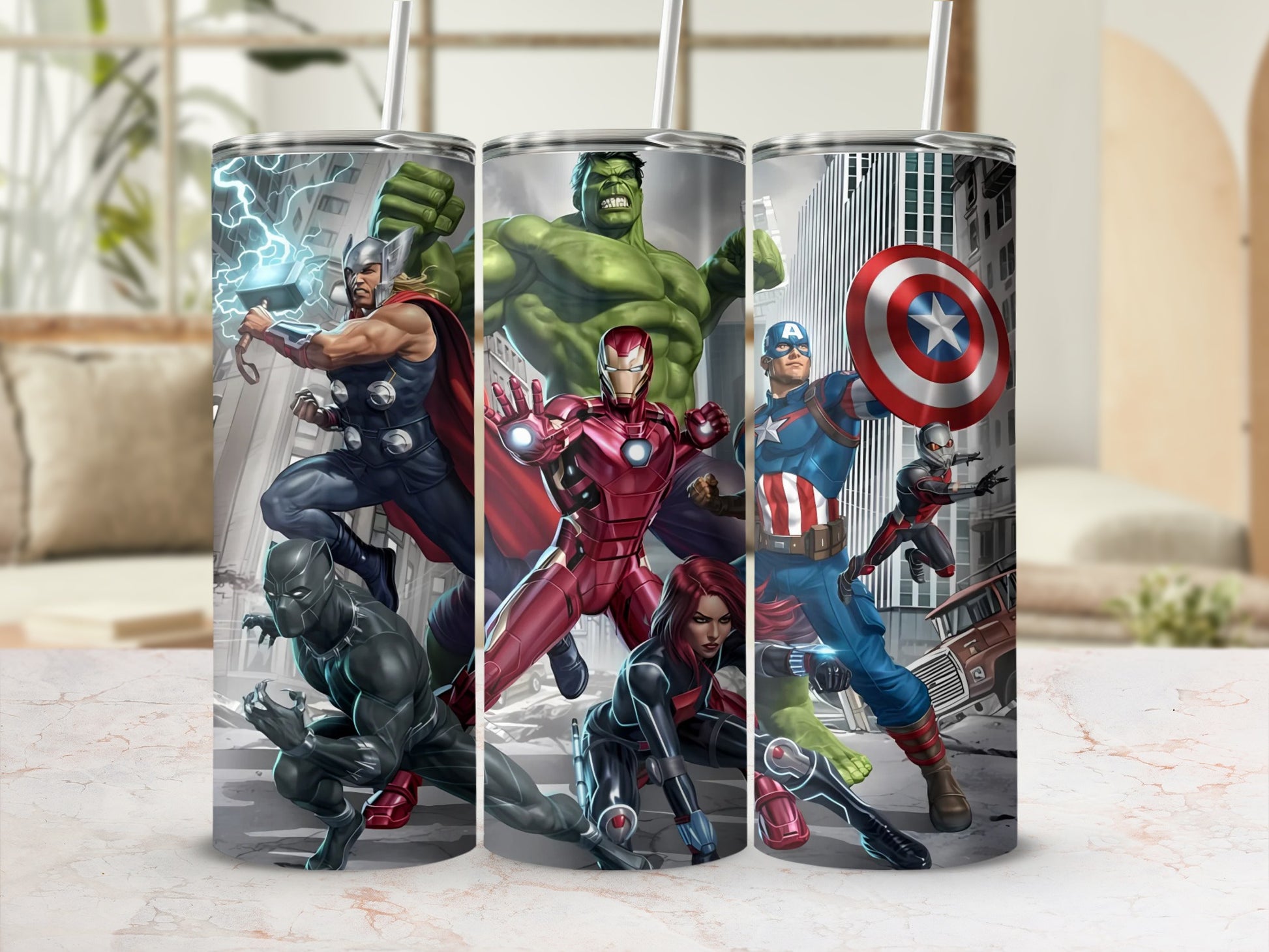 Marvel Superheroes Stainless Steel Tumbler Set